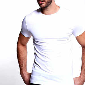 Custom Men's Muscle Slim Fit Gym T-Shirt-Camiseta de fitness en blanco de algodón orgánico para ropa deportiva - Product Image 2