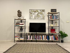 2025 meubles de maison modernes meubles TV support grand métal support de rangement intérieur plusieurs couleurs conceptions pour salon - Product Image 5