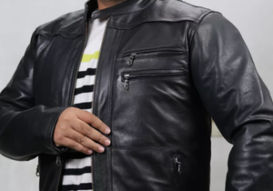 แจ็กเก็ตหนังแฟชั่นสำหรับผู้ชาย, แจ็คเก็ตหนังแกะสำหรับผู้ชายระบายอากาศได้อย่างยั่งยืน - Product Image 5