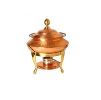 Ensemble de buffet de service en laiton couleur or de luxe pour mariage de deux casseroles du fabricant et fournisseur indien