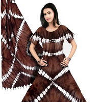 Kaftan africain tie-dye à la main avec rayonne Lose Rope Free Fall Fabric with Scarf elegant fast colors