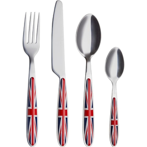 Gran oferta, juego de cubiertos con diseño impreso con bandera americana de mango de Metal, acabado plateado de acero inoxidable para restaurante de Hotel americano - Product Image 3