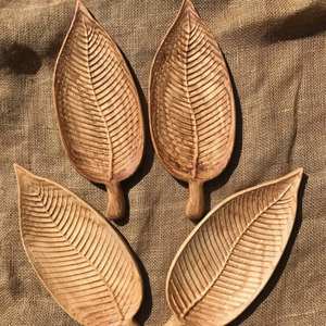 Vaisselle décorative rectangulaire en bois massif véritable naturel, plateau de service à fruits, plateau de service à café, plateau de service à café - Product Image 5