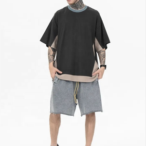 2025 100% algodón de alta calidad Vintage camisetas Hip Hop Mock Neck Boxy Fit Camiseta holgada en blanco para hombres - Product Image 6