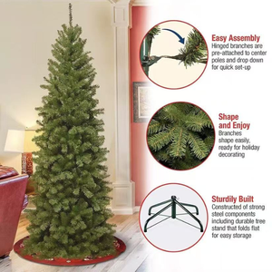 BINLU 5ft High Quality Slim <b>Artificial</b> <b>Christmas</b> <b>Tree</b> Eco-Friendly Pine Needle Customizable Mini <b>Standing</b> Home Decoration - Product Image 3