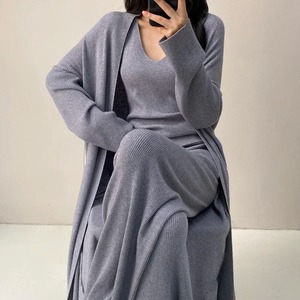 2024 hiver tricoté demi col haut pull ensemble femmes pantalons décontractés ensembles lâche mode printemps automne nouveau 3 pièces - Product Image 6