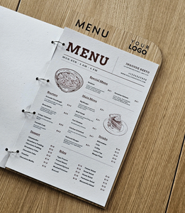 DIVRIS - Cubierta de Menú de Restaurante de Madera Marrón Claro Personalizada al por Mayor con Múltiples Páginas y Grabado de Logotipo - Product Image 3