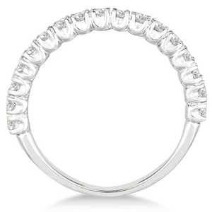 Anillo de Media Eternidad con Diamantes Apilados de 0.75ct, Engaste Pavé en Paladio, Elegante Joyería de Media Eternidad - Product Image 2