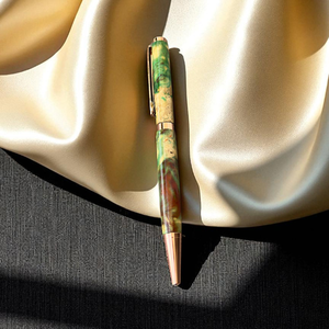 Stylo à bille en bois de ronce fait à la main de luxe personnalisé largeur d'écriture de 0.7mm cadeau parfait pour les amateurs de café - Product Image 2