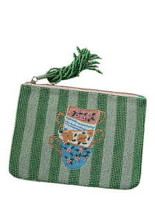 Butterfly beaded embroidery coin <b>pouch</b> handmade seed beads <b>mini</b> zipper colour full glass beads coin purse for women and girls - Product Image 3