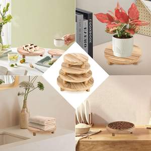 Reclaimed Pine Wood Eco-Friendly <b>Decorative</b> Wooden <b>Plates</b> with Stand Polished Finish Handmade <b>for</b> Home Restaurant Use Wholesale - Product Image 4