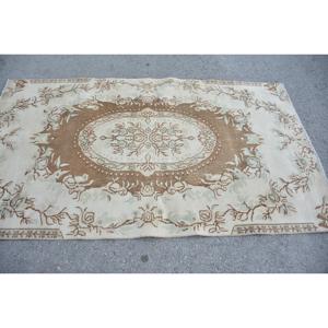 Alfombra Vintage de 4.2x7.2 pies, Alfombra Persa Turca Marrón - Product Image 3