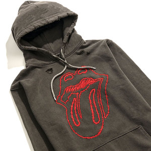 Material de marca Logotipo personalizado Impreso Distress Acid Wash Sudadera con capucha Nueva venta en línea Precio al por mayor Distress Hoodie - Product Image 3