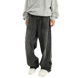 Jean baggy streetwear délavé et déchiré, nouveau style, coupe empilée, jean décontracté à jambe large pour homme, pantalon en denim ample - Product Image 2