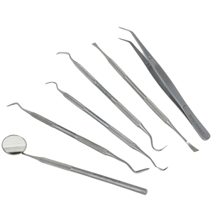 RAICES Enterprises Stainless Steel Dental Cleaning Kit Mirror Tweezers Scaler <b>Probe</b> Premium Grad Surgical Instruments CE - Product Image 3