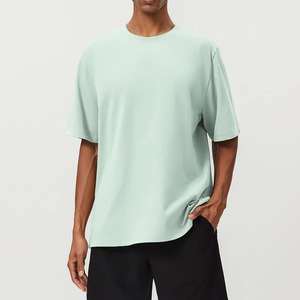 T-shirt élégant pour hommes coupe régulière ciel clair décontracté dernier t-shirt 100% coton solide avant Logo à manches courtes haut formel été looks de tous les jours - Product Image 1