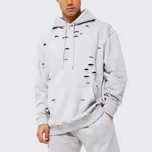 Sweat-shirt délavé personnalisé en gros pour hommes, 100% coton, impression de logo personnalisée, sweat-shirt uni, style streetwear - Product Image 3