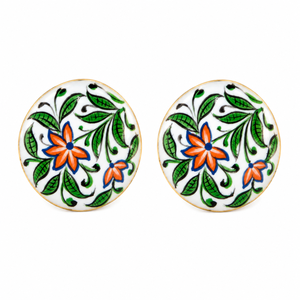 Handmade Enamel Floral Cufflinks Men Brass Gold Plated Vintage Style Cufflinks Birthday <b>Wedding</b> Formal Wear <b>Accessories</b> - Product Image 2