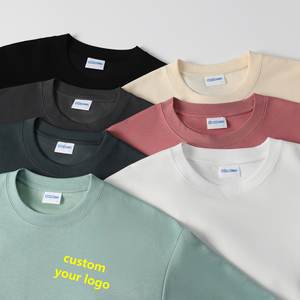 OEM 300g Heavyweight Bulk Drop Shoulder Tshirt Custom logo Printing <strong>Plain</strong> T-Shirt Short Sleeve Blank Plus Size T Shirt for Men - Product Image 1