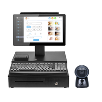 Caisse enregistreuse POS à double écran tactile avec scanner de veine de la paume pour les systèmes de point de vente et les kiosques de vente