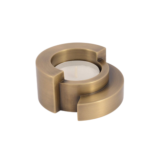 Portavelas de Metal de Latón de Diseño Clásico, Acabado Dorado Antiguo, para Decoración de Mesa de Navidad, Bodas y Hogar - Product Image 1