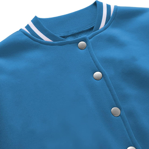 Veste universitaire courte de haute qualité OEM pour femmes, manches en cuir, impression de logo personnalisé, toile de rembourrage en coton pour l'automne bas quantité minimale de commande - Product Image 5