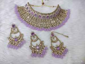 Conjunto de Gargantilla Mehndi con Maangtikka, Ideal para Bodas, Conjunto de Collar Tradicional Indio, Cualquier Color se Puede Personalizar - Product Image 3