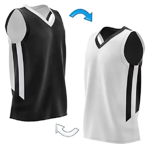 Jersey Reversible de baloncesto personalizado de secado rápido, ropa deportiva de malla transpirable en blanco y negro, Jersey suave sin mangas de secado rápido - Product Image 2