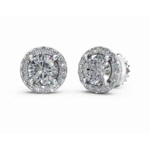 Shimmering Radiance <b>Halo</b> Diamond Studs <b>Earrings</b> 9 KT 14 KT 18 KT Gold Lab Grown Jewelry Wholesale OEM B2B Export Supplier - Product Image 5