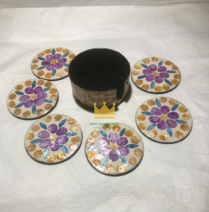 Artículos calientes en Vietnam Posavasos de nácar con soporte Juego de posavasos con incrustaciones de conchas - Product Image 3
