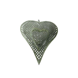 Customized Iron Metal Hanging Heart Wall Decorative Ornament <b>White</b> Color for Home & <b>Christmas</b> Decoration Handmade Bulk - Product Image 3
