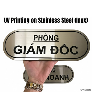 Letrero de Acero Inoxidable con Impresión UV Personalizada |   Código QR, Número de Habitación y Placa con Número de Casa - Product Image 2