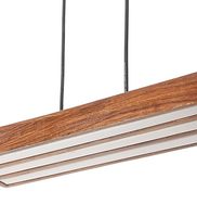 Lustre LED suspendu moderne en or, en bois et résine, dimmable, étanche IP54, écologique, durable, avec commande par bouton, blanc chaud