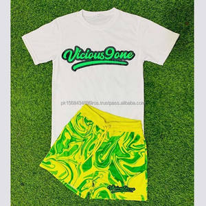 Fourniture d'usine t-shirt et ensemble court uni deux tons été hommes t-shirt et ensemble court streetwear ensembles courts pour hommes - Product Image 6