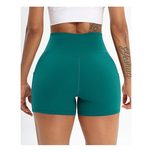 Vêtements pour femmes Gym Spandex Stretchy Yoga Compression avec poches latérales meilleur short de yoga stretch court yoga - Product Image 6