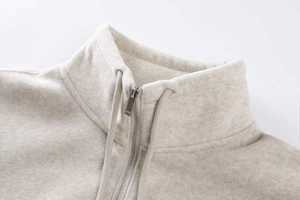 Custom logo Sweatshirt High Quality Women's Fashion Polyester Half Zipper Sports <b>Hoodies</b> Black Heavy <b>Fleece</b> <b>Hoodie</b> - Product Image 5