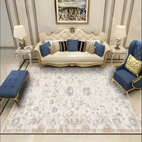 Tapis de luxe en velours cristallin, doux au toucher, avec base à pois personnalisée, pour villa, escalier, couloir, motif médaillon classique, tissage tufté, pour la maison