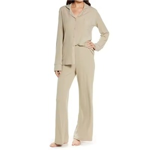 Lightweight high quality breathable OEM ladies pajama spring summer season Wholesale Long Sleeve Pajamas for Women's Sleepwear - Product Image 1