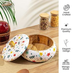 กล่องชาปาตีไม้รักษ์โลกสำหรับเก็บโรตีร้อนในสไตล์เรียบง่ายราคาประหยัด กล่องชาปาตีไม้พร้อมหูหิ้วสำหรับเสิร์ฟง่าย - Product Image 2