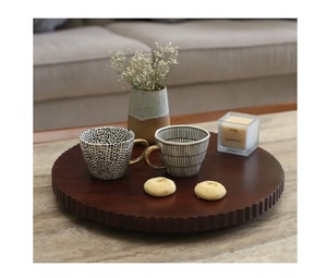 Plateau de service en bois de conception récente 2026, plateau rustique en bois pour collations, cupcakes, charcuterie, cadeau de pendaison de crémaillère au meilleur prix - Product Image 1