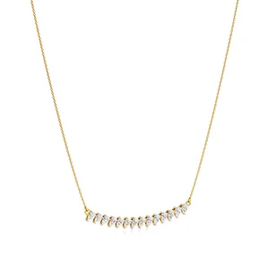 Collar Vibrante con Diamantes en Forma de Pera con Punta en V - Product Image 2