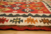 Tapis Kilim tissé à la main en gros, motif géométrique, en polyester recyclé, pour intérieur et extérieur