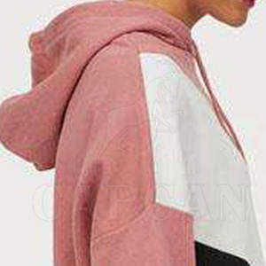 เสื้อฮู้ดลำลองสำหรับผู้หญิงคอปกด้านหน้ามีฮู้ดแฟชั่นสีทึบ - Product Image 5