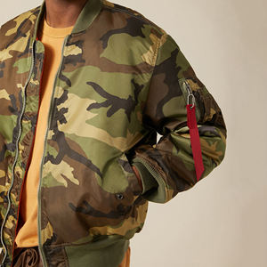 Top Selling Men's Solid Color <b>Light</b> Weight Bomber Jacket Stand Collar High Street Style Wholesale Price - Product Image 6