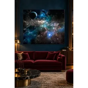 Impresión en lienzo de la nebulosa azul Fida y la galaxia planetaria - Product Image 3