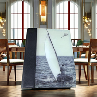 Porte-menu en cuir PU de haute qualité, durable, certifié ISO, avec logo personnalisé, plaqué nickel, pour hôtels et restaurants indiens M&Z