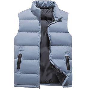 Gilet matelassé sans manches en polyester, col rabattu, grande taille, uni, doublé pour l'hiver, fin et chaud, style patchwork - Product Image 2