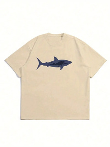 เสื้อยืดคอกลมลำลองแขนสั้นสำหรับผู้ชาย, เสื้อยืดผ้าฝ้าย100% สีขาวทึบขนาดพิเศษคอลเลคชั่นฤดูร้อน260กรัมเนื้อผ้าจำนวนมาก - Product Image 6