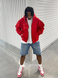 High Quality Cotton Blank Black Heavy Weight <b>Zip</b> <b>Up</b> Hoodies Custom Embroidery <b>Full</b> <b>Zip</b> <b>Up</b> <b>Hoodie</b> Rhinestone Men - Product Image 4