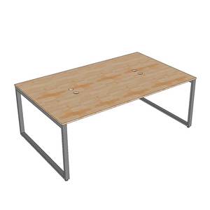 Mesa de Centro Minimalista para 4 Personas, 200x120cm, Rectangular, Sistema HBRT095, Madera de Caucho con Patas de Hierro - Product Image 3